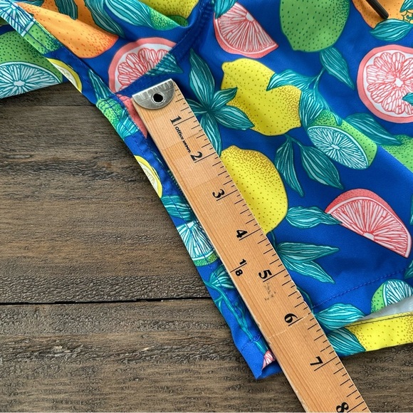 Abercrombie & Fitch Mens 33 Blue Fruit Print Swim Shorts Mesh Lined 7” Summer - Picture 4 of 6